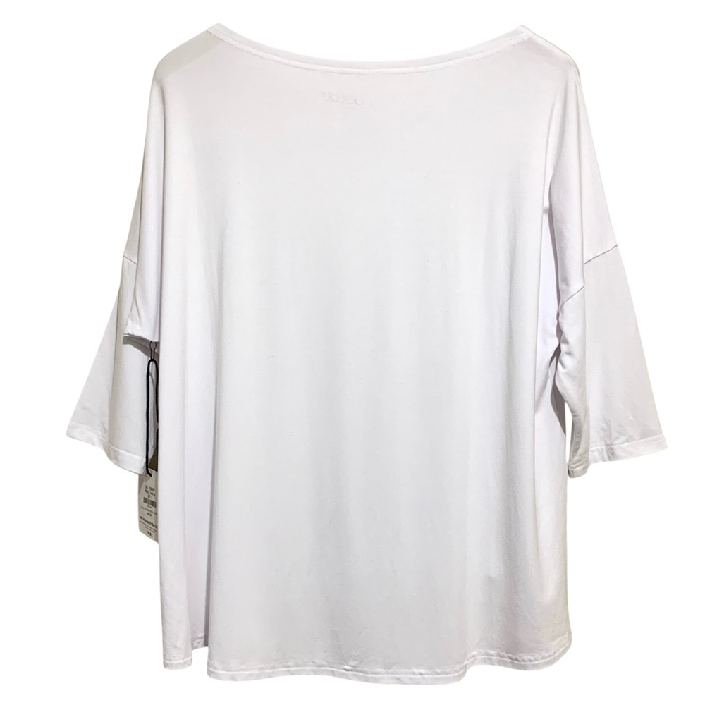 Lou Lou Australia Camila 3/4 Sleeve Bamboo Top White Size Large NWT Career - Picture 3 of 6